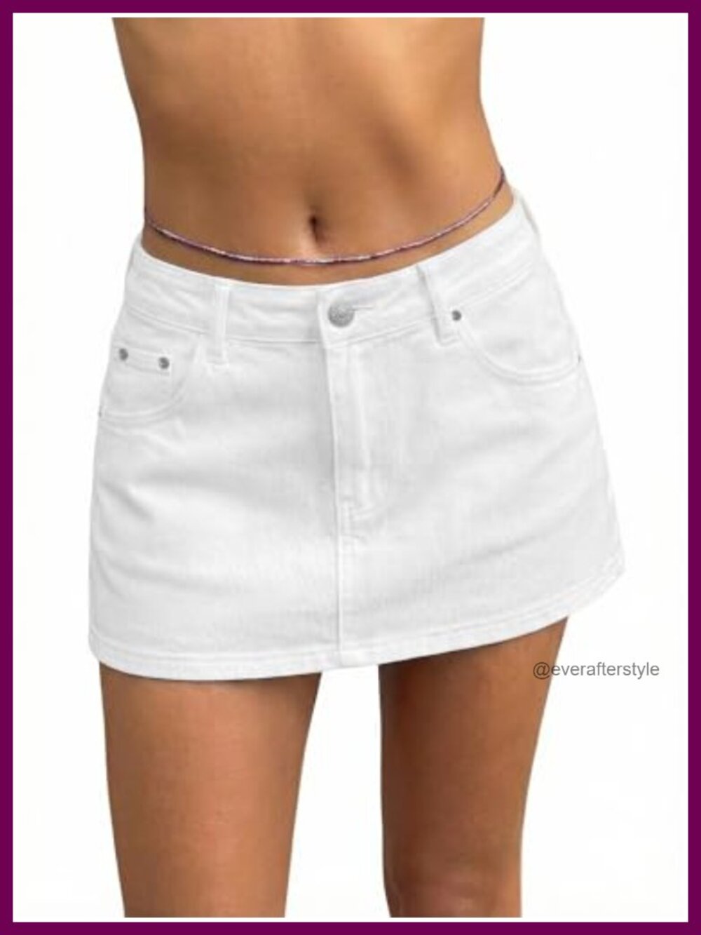 Women Denim Skort Mini Stretchy Mid Waist Jean Skirt with Built-in Shorts